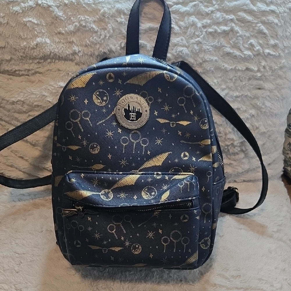 Harry Potter Navy & Gold Mini Backpack - Branded Castle Emblem
